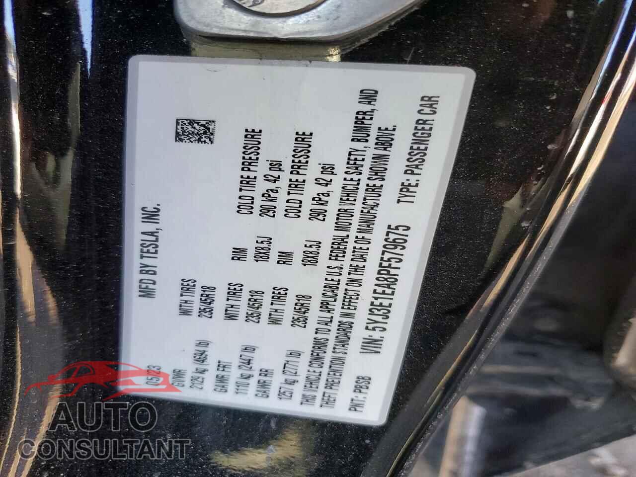 TESLA MODEL 3 2023 - 5YJ3E1EA8PF579675