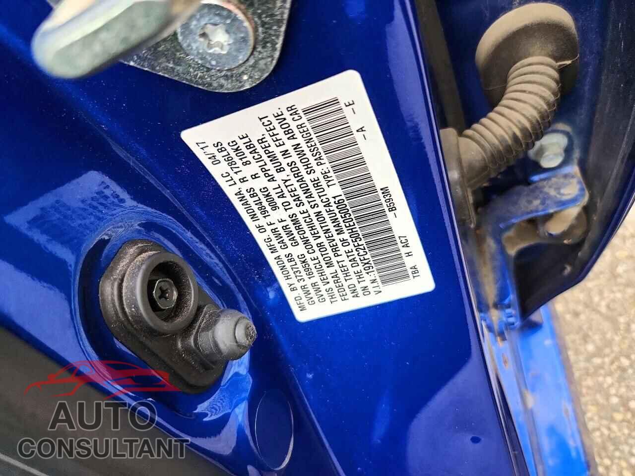 HONDA CIVIC 2017 - 19XFC2F50HE050061
