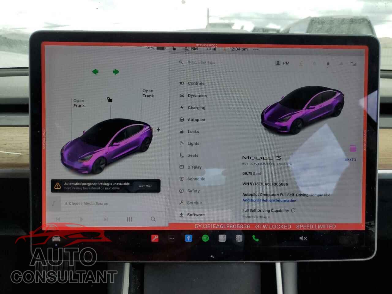 TESLA MODEL 3 2020 - 5YJ3E1EA6LF805836