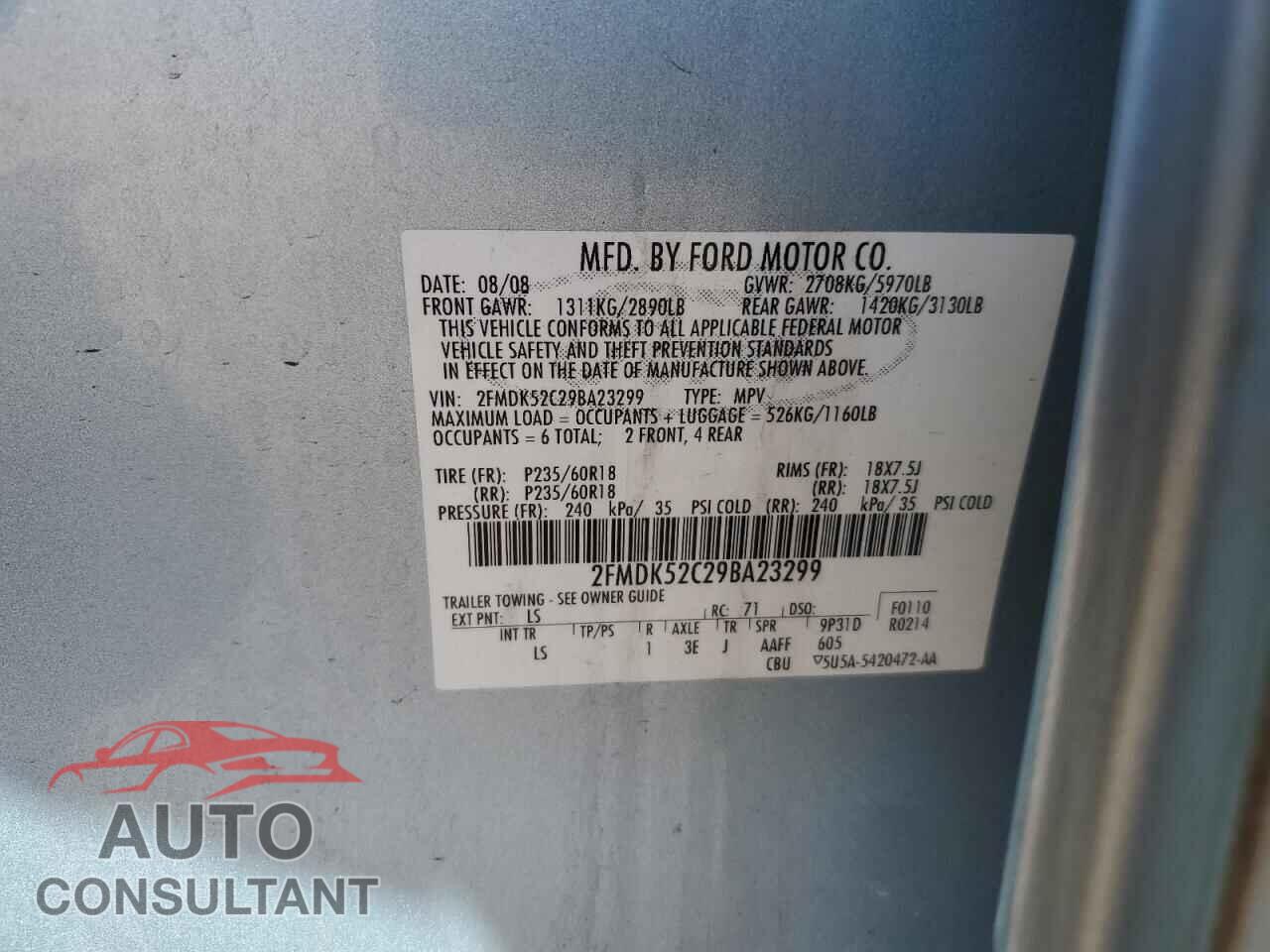 FORD FLEX 2009 - 2FMDK52C29BA23299