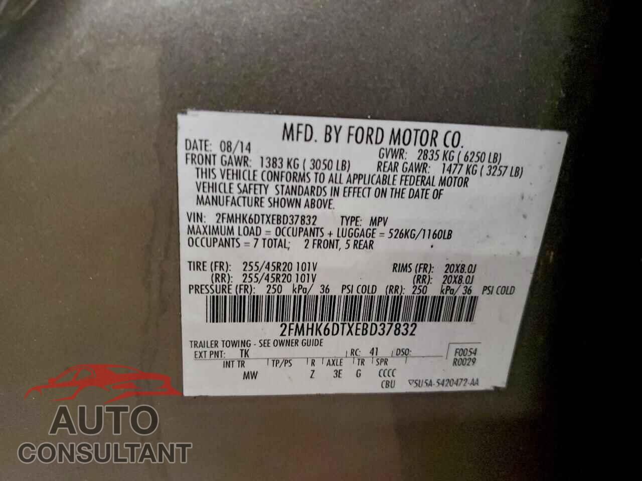 FORD FLEX 2014 - 2FMHK6DTXEBD37832