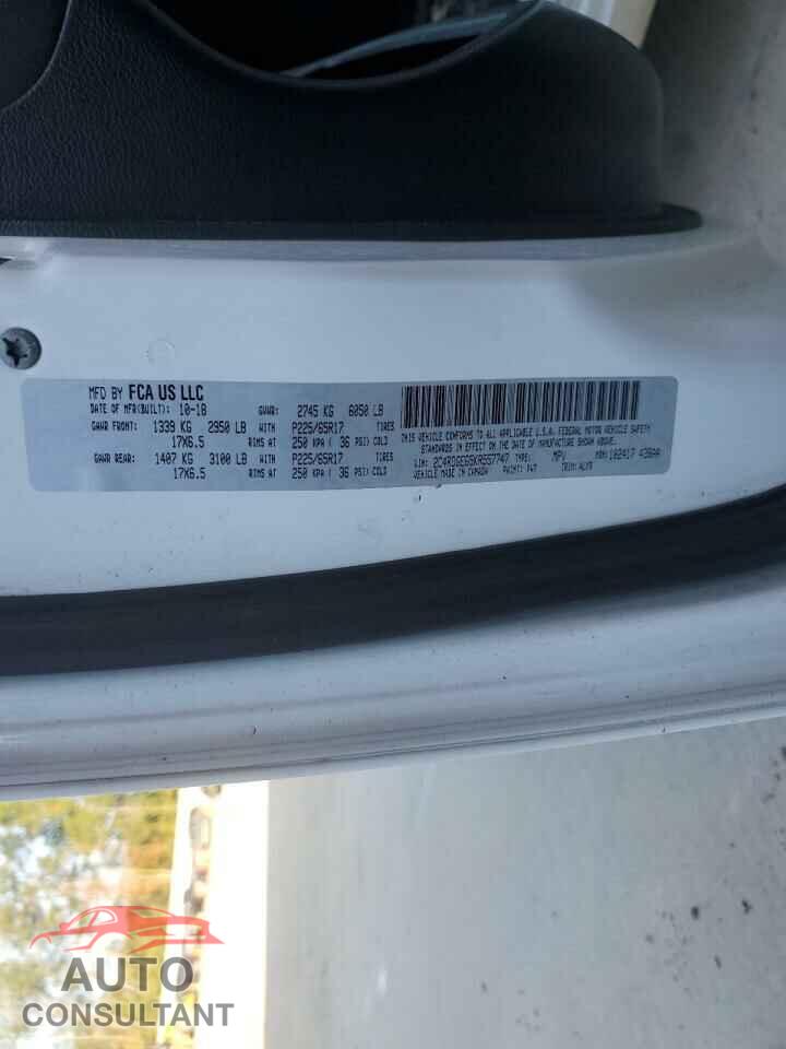DODGE CARAVAN 2019 - 2C4RDGEG5KR557747
