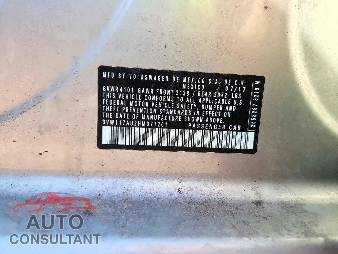 VOLKSWAGEN GOLF 2017 - 3VW117AU2HM077261
