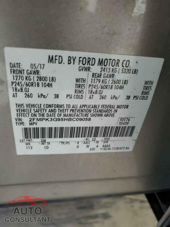 FORD EDGE 2017 - 2FMPK3G95HBC09058
