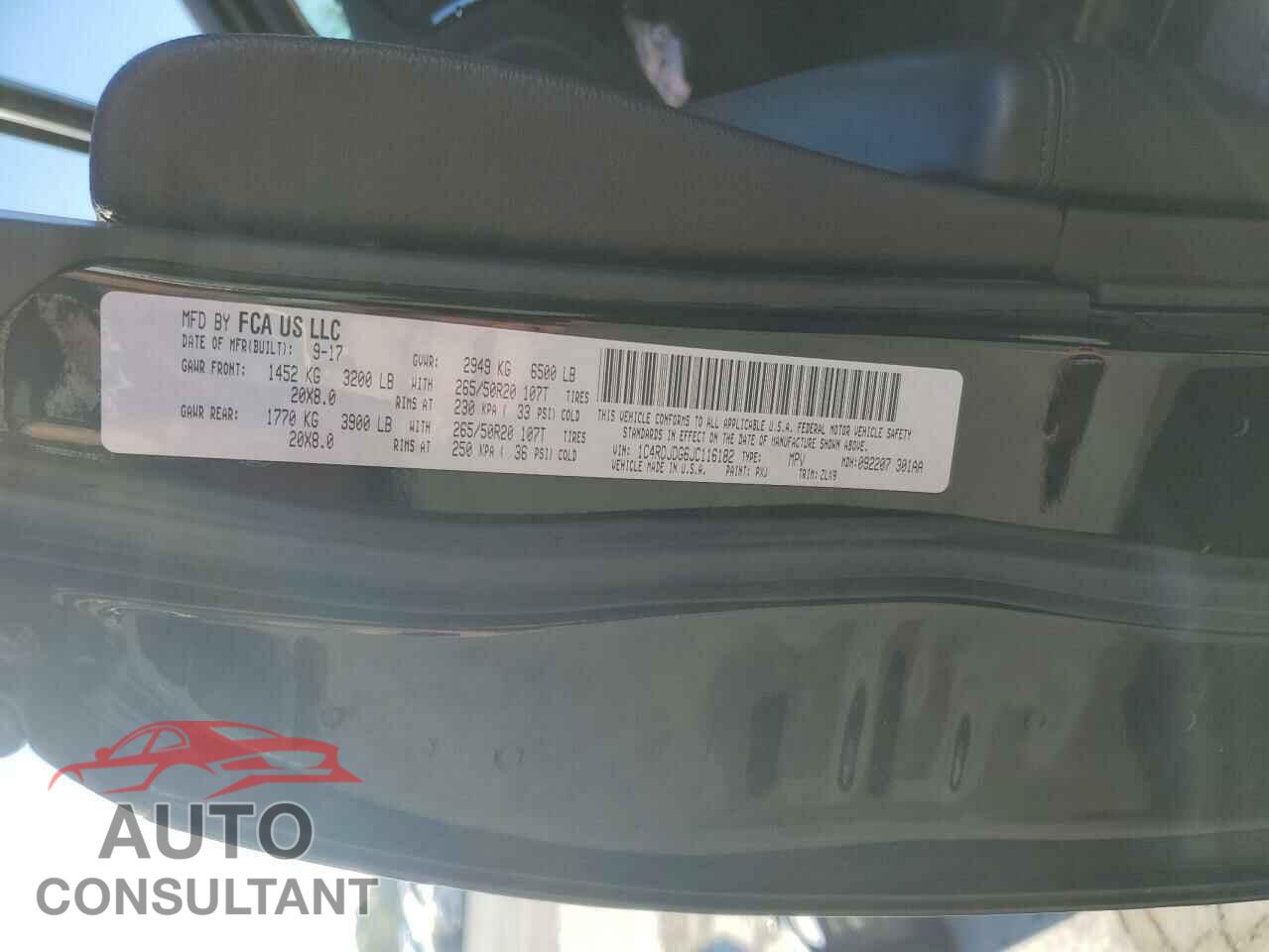 DODGE DURANGO 2018 - 1C4RDJDG6JC116182