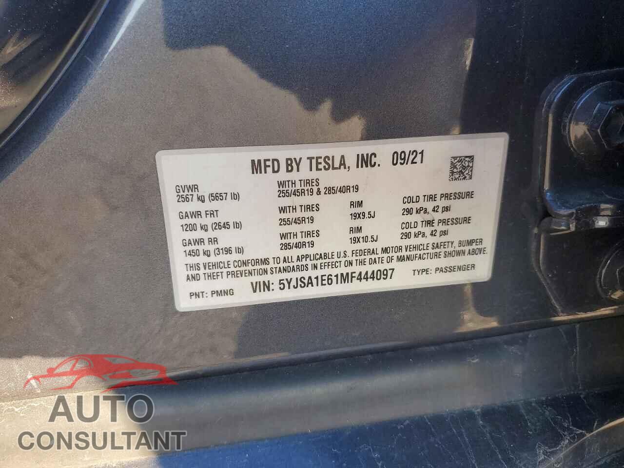 TESLA MODEL S 2021 - 5YJSA1E61MF444097