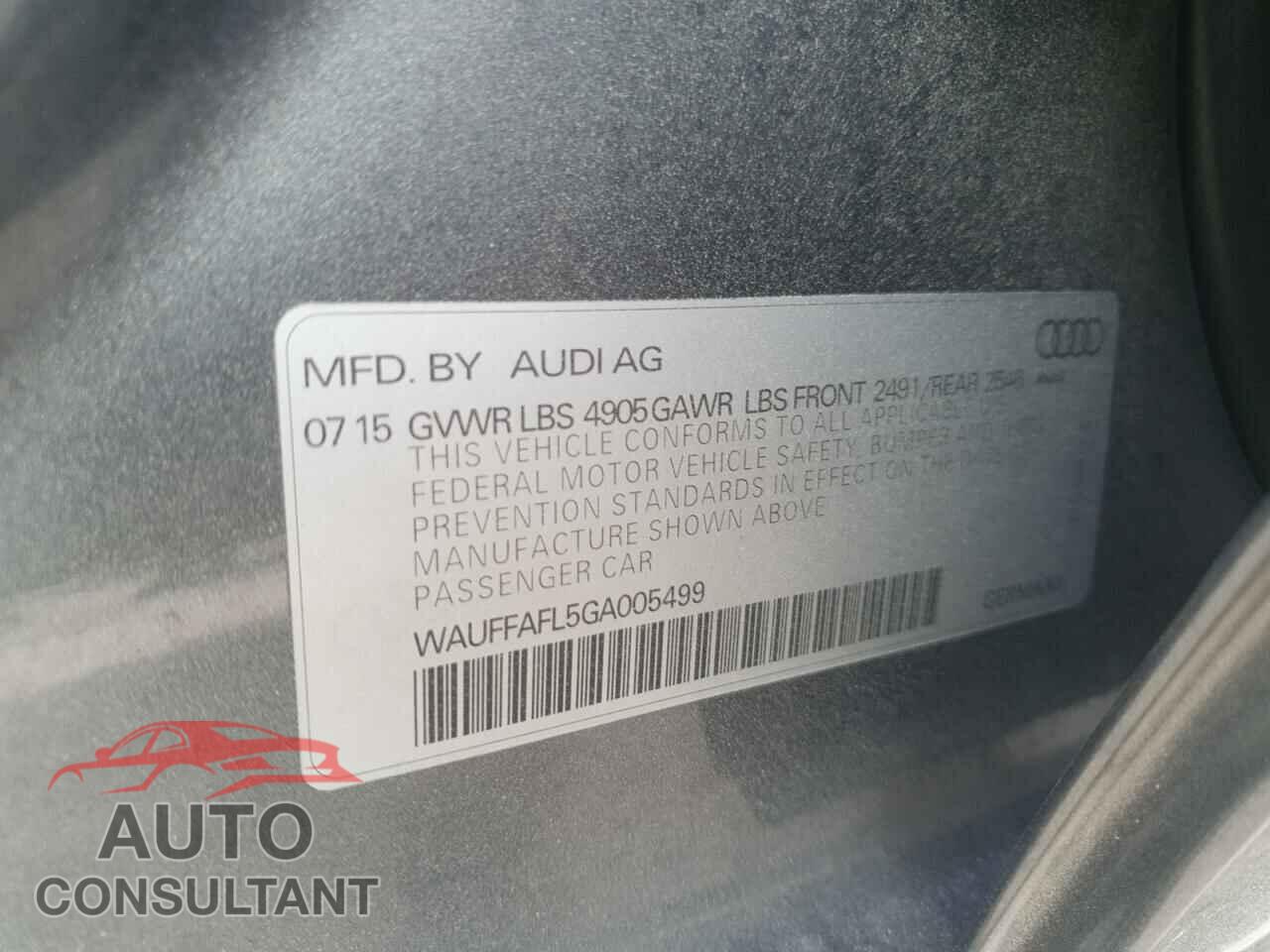 AUDI A4 2016 - WAUFFAFL5GA005499