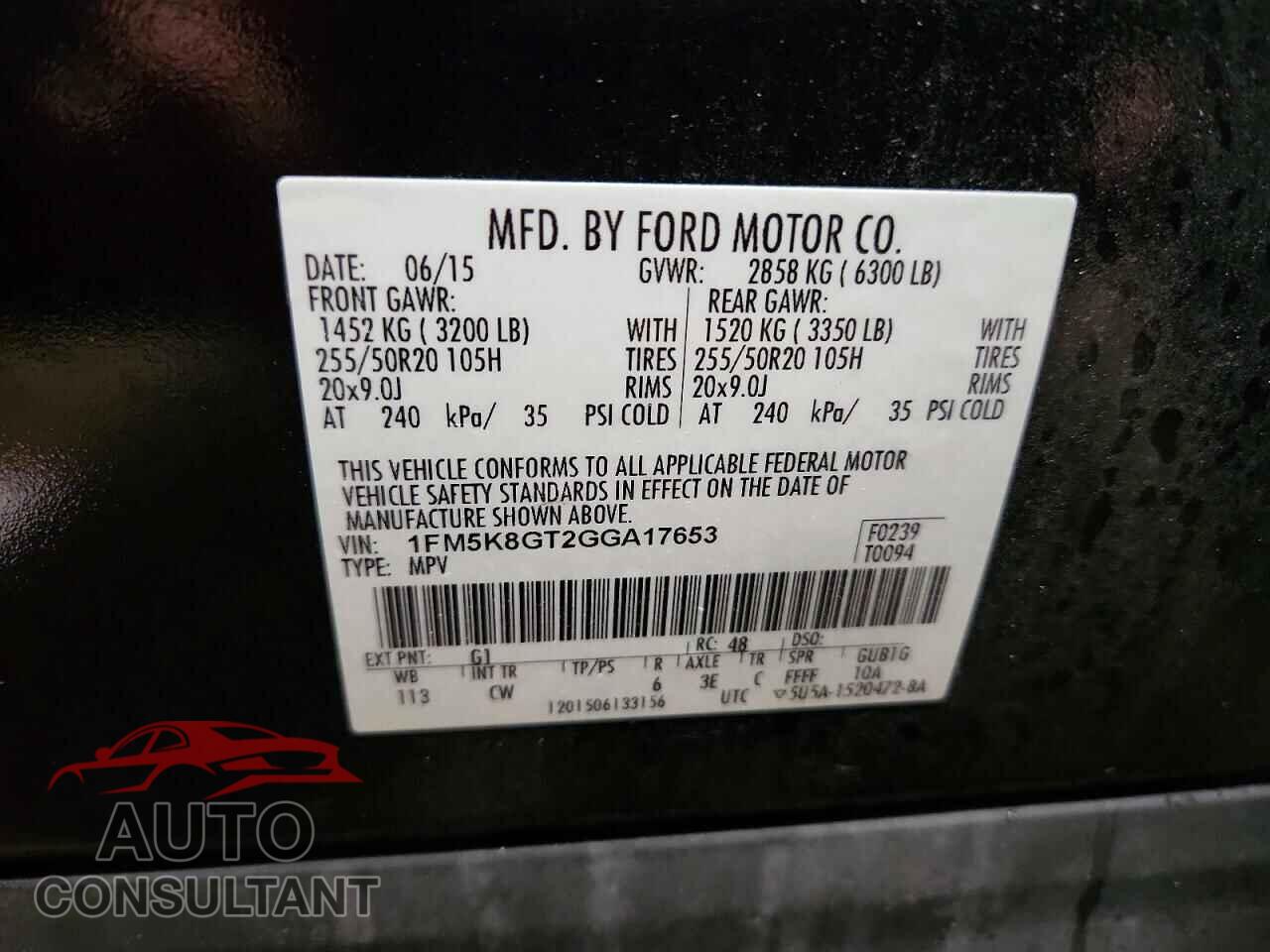 FORD EXPLORER 2016 - 1FM5K8GT2GGA17653