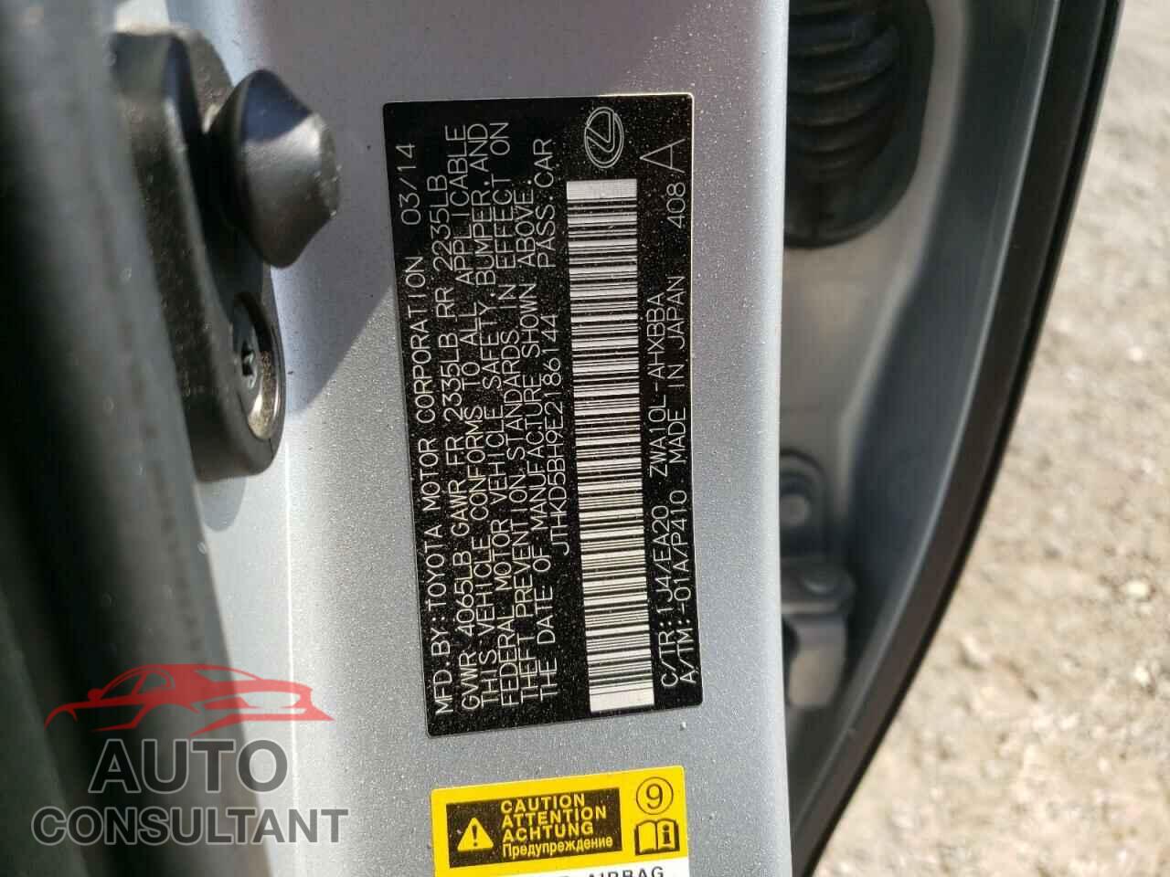 LEXUS CT 200 2014 - JTHKD5BH9E2186144