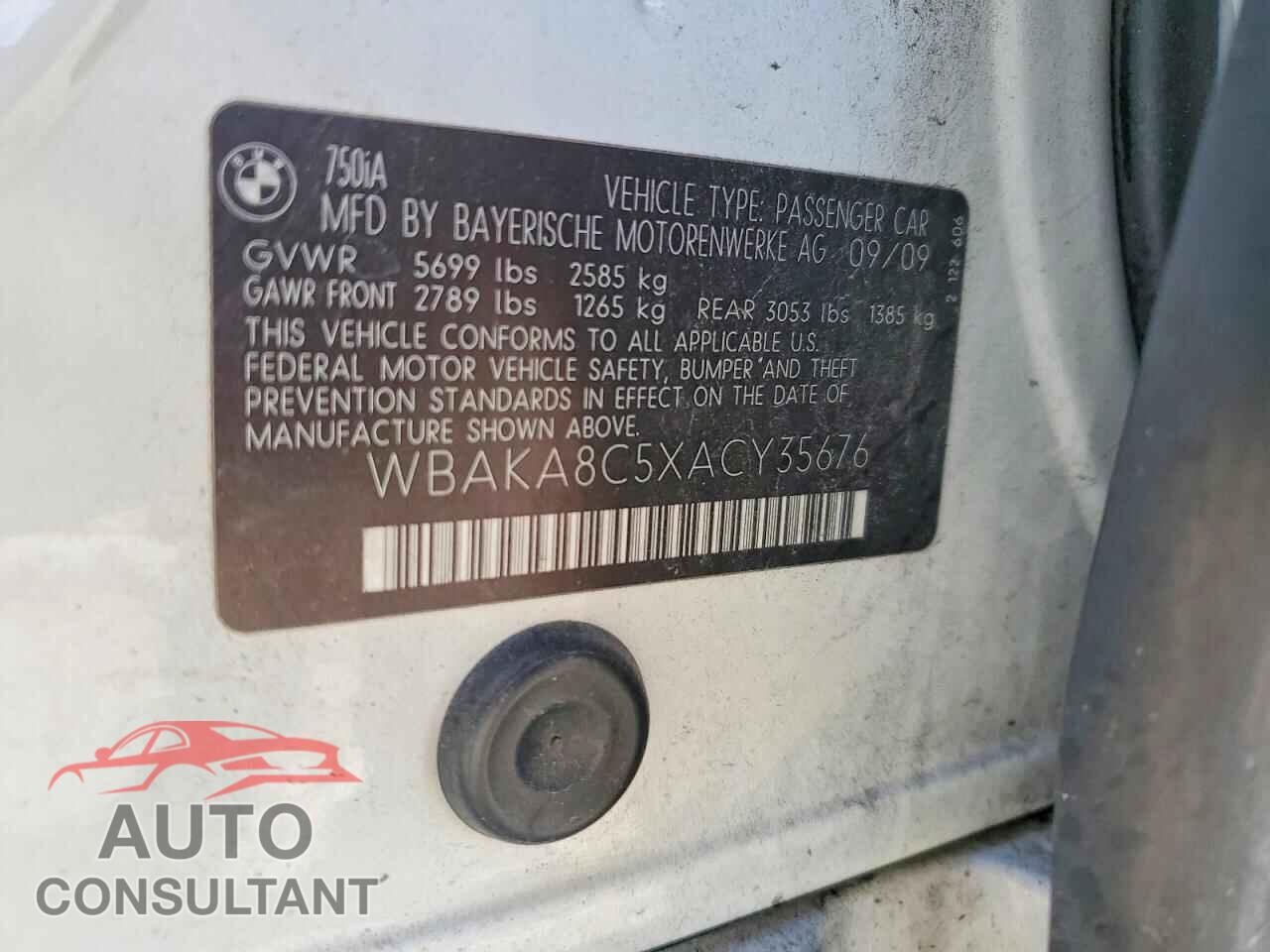 BMW 7 SERIES 2010 - WBAKA8C5XACY35676