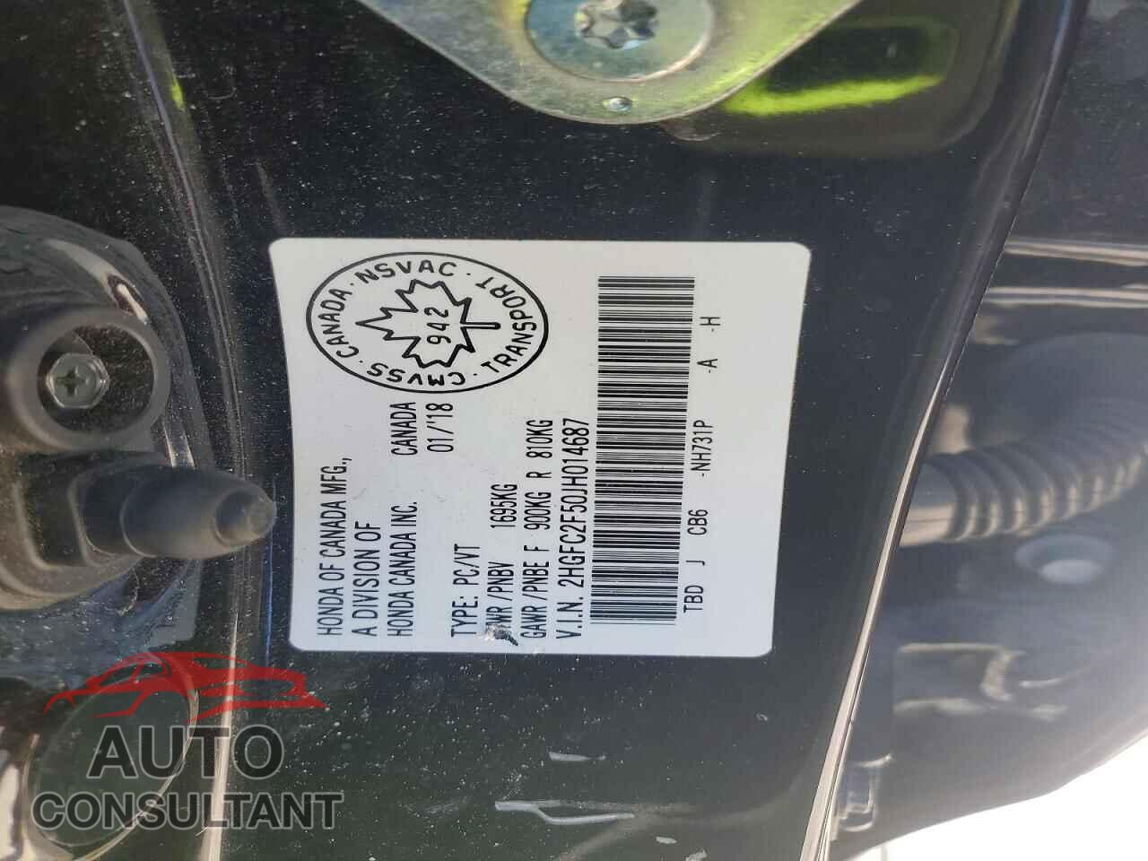 HONDA CIVIC 2018 - 2HGFC2F50JH014687