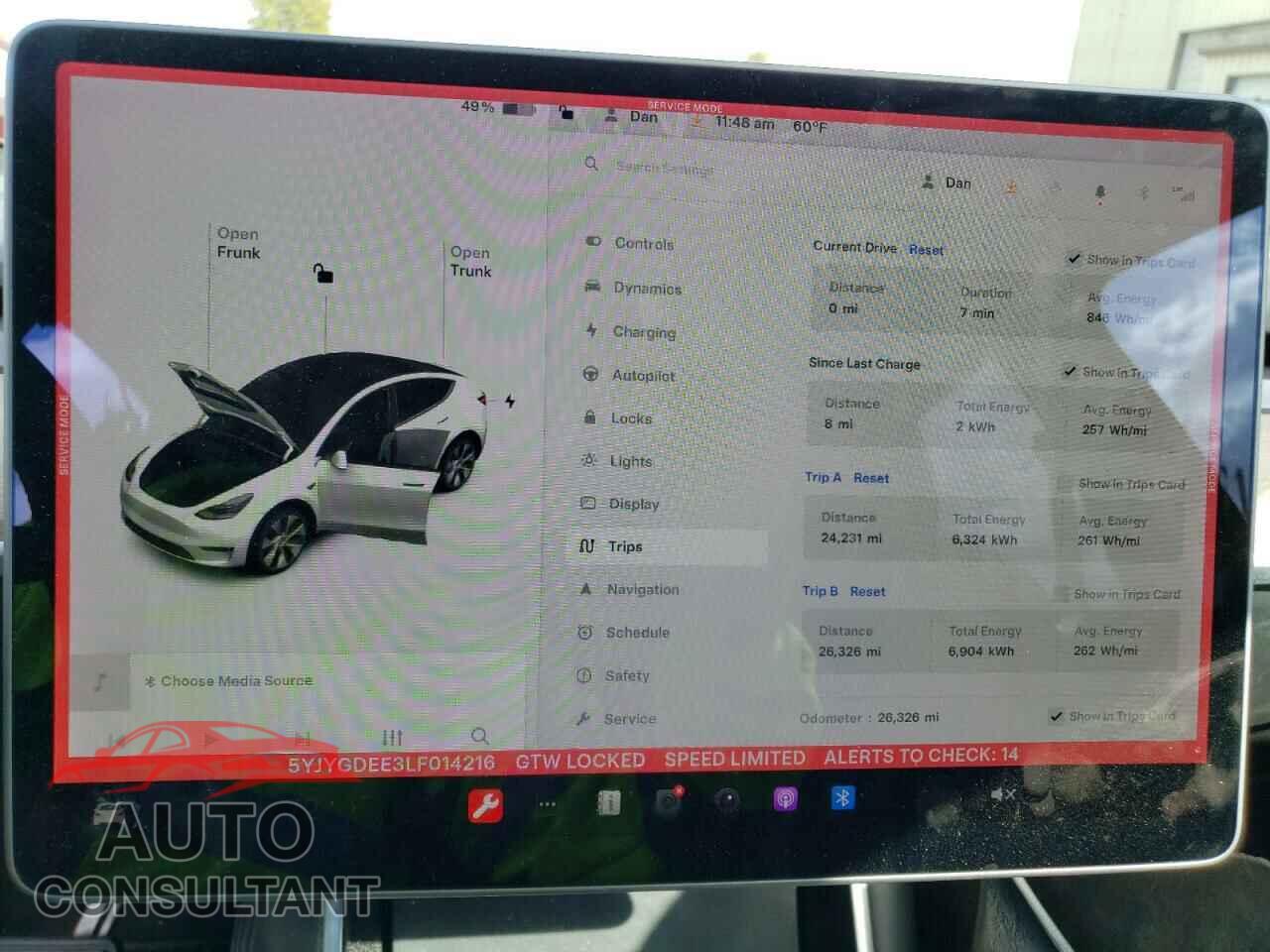 TESLA MODEL Y 2020 - 5YJYGDEE3LF014216