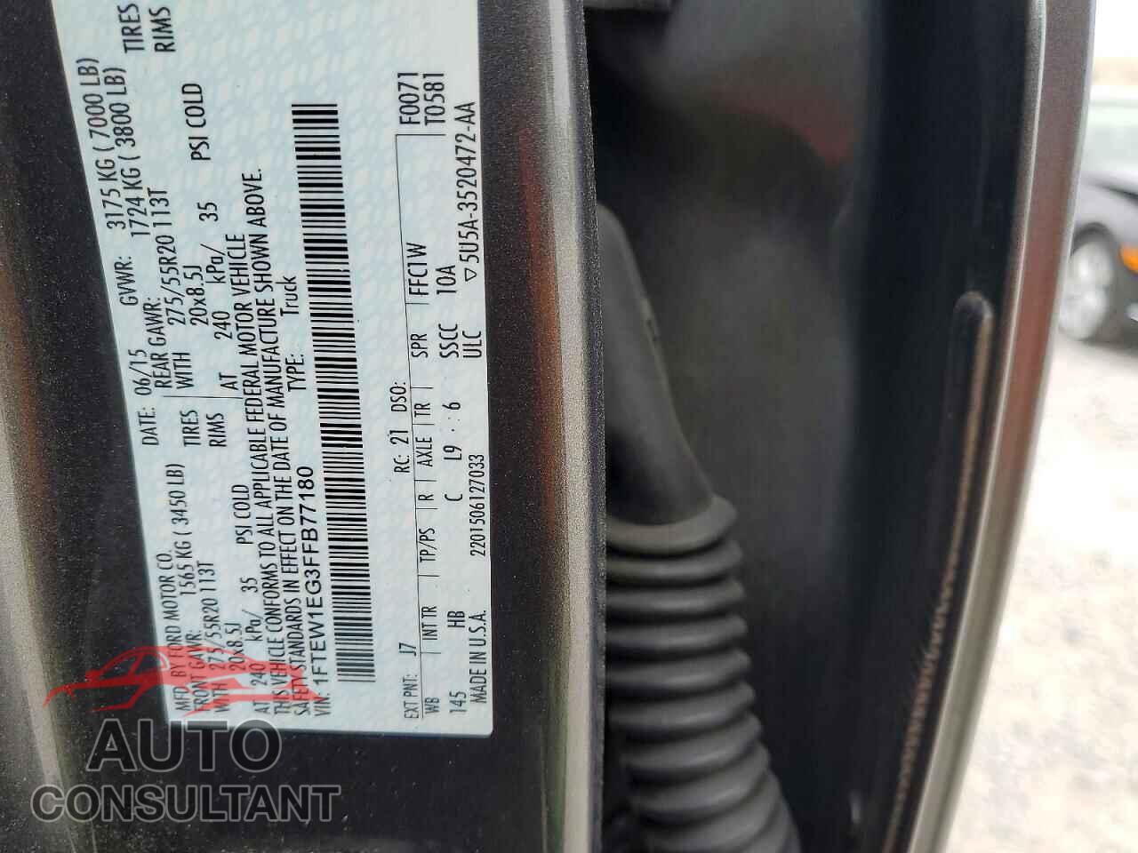 FORD F-150 2015 - 1FTEW1EG3FFB77180
