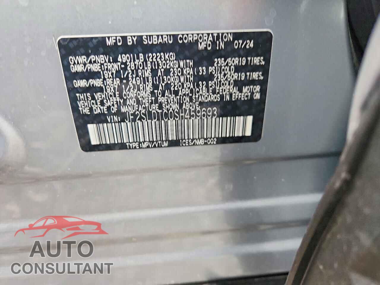 SUBARU FORESTER 2025 - JF2SLDTC0SH459693