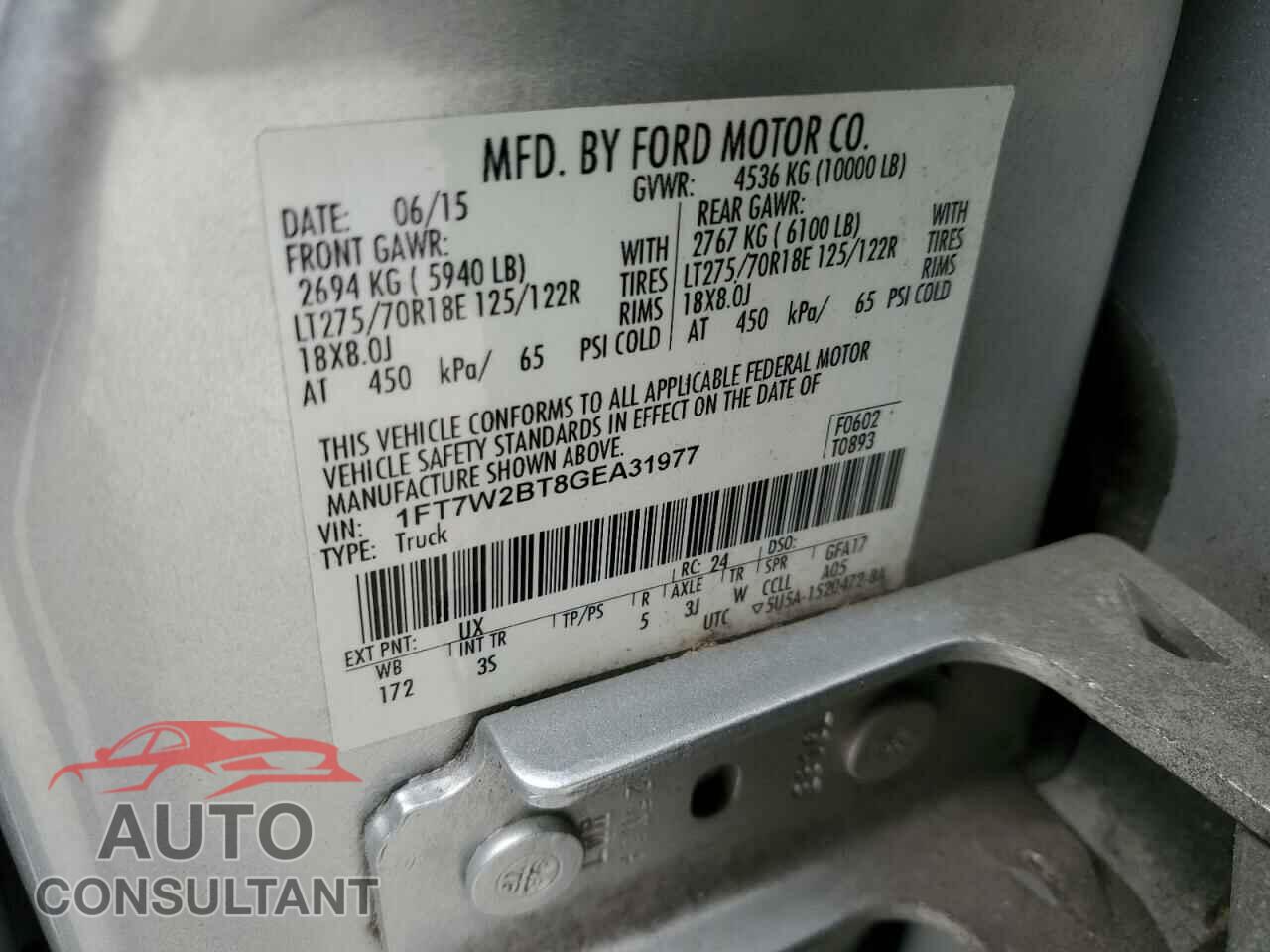 FORD F250 2016 - 1FT7W2BT8GEA31977