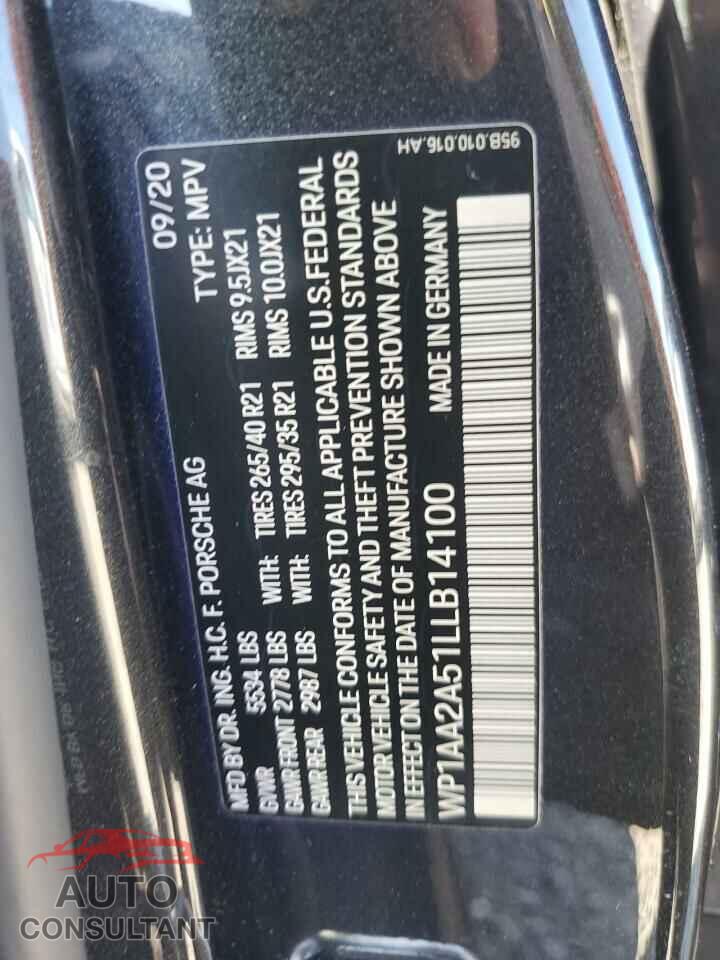 PORSCHE MACAN 2020 - WP1AA2A51LLB14100