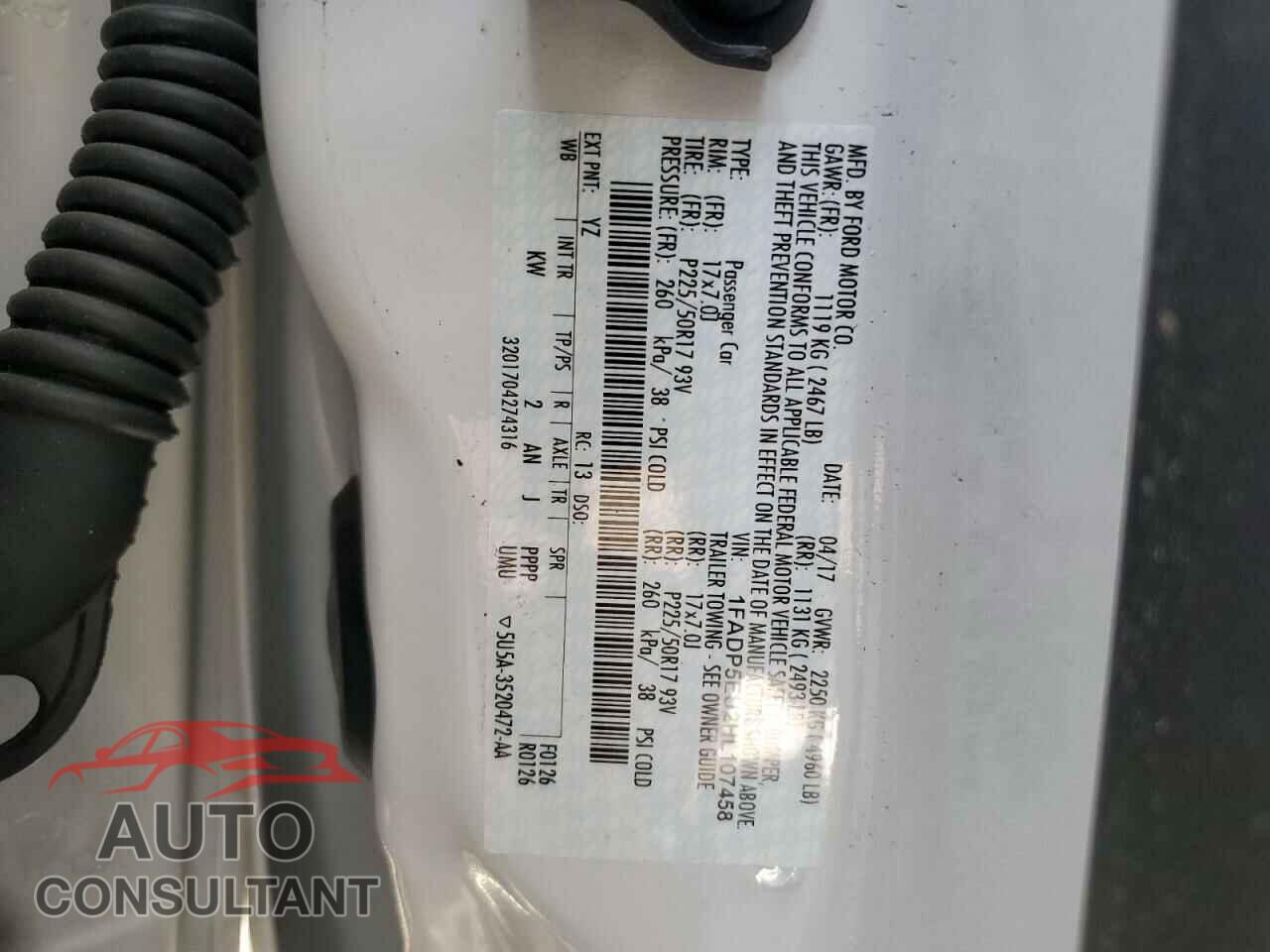 FORD CMAX 2017 - 1FADP5EU2HL107458