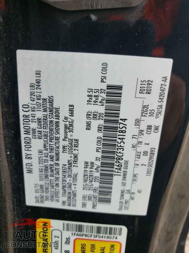 FORD MUSTANG 2015 - 1FA6P8CF3F5418574