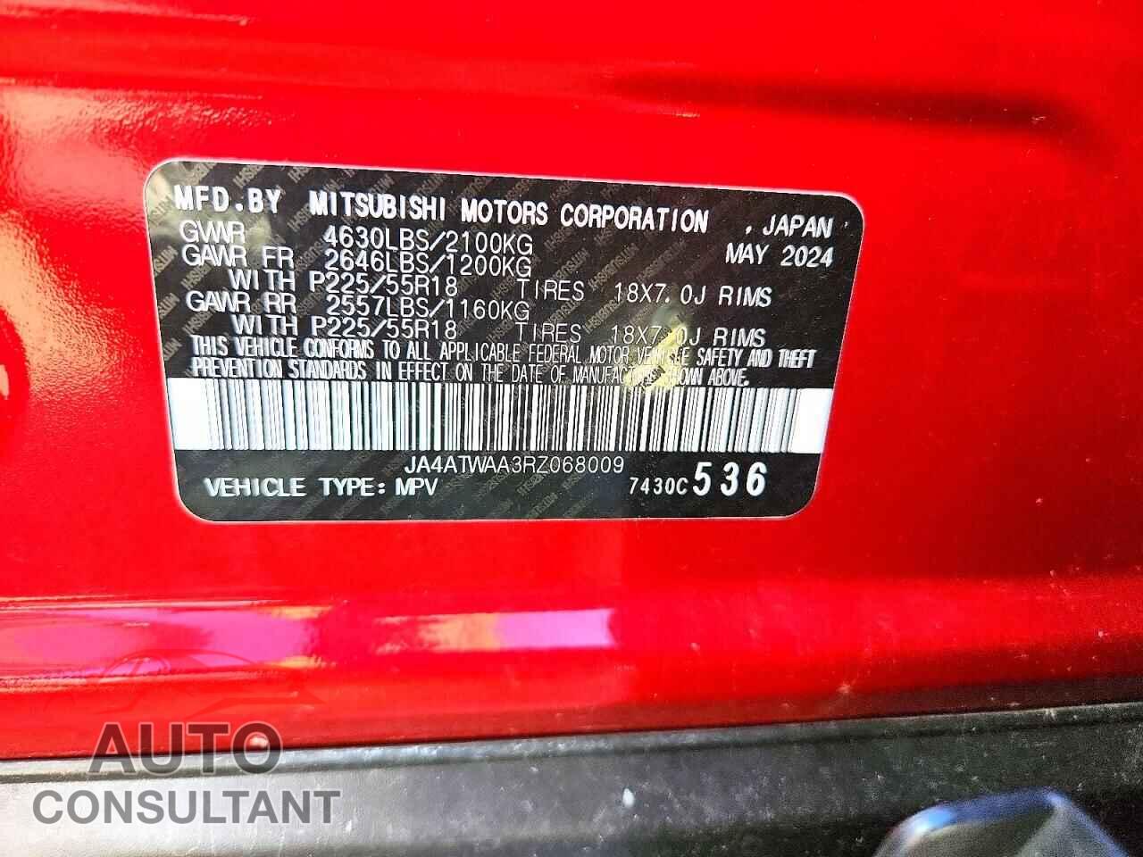MITSUBISHI ECLIPSE 2024 - JA4ATWAA3RZ068009