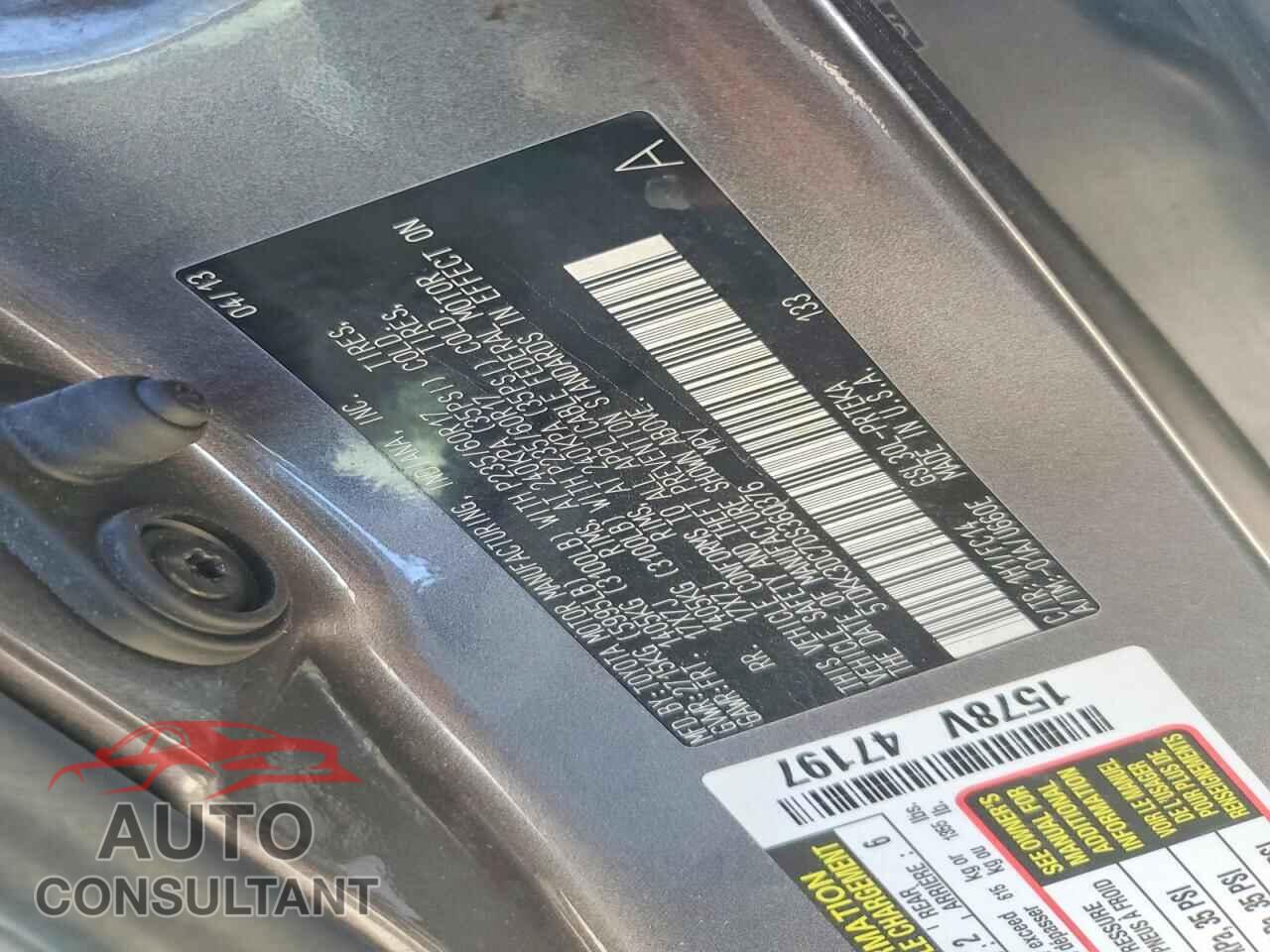 TOYOTA SIENNA 2013 - 5TDKK3DC7DS360376