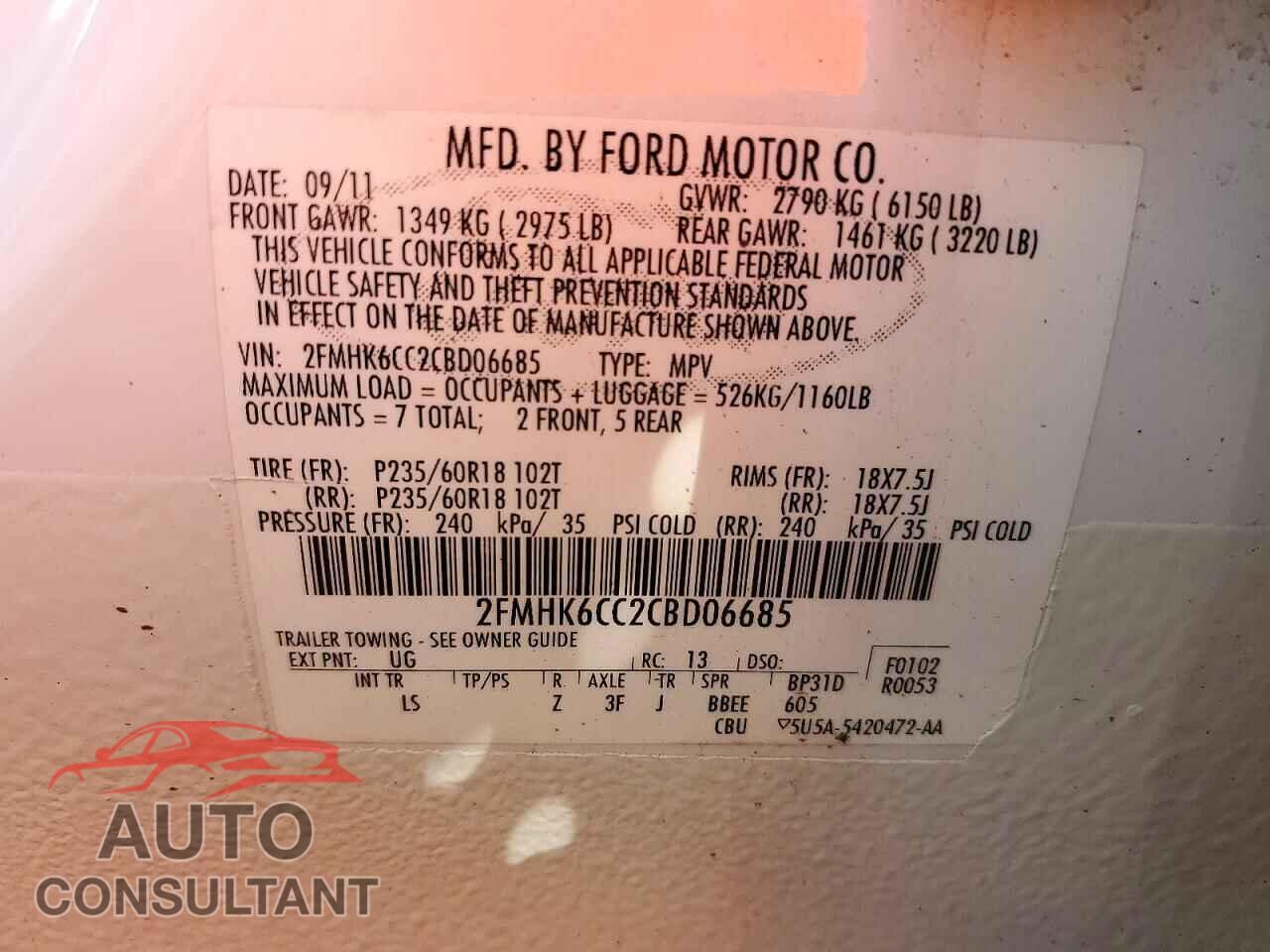 FORD FLEX 2012 - 2FMHK6CC2CBD06685