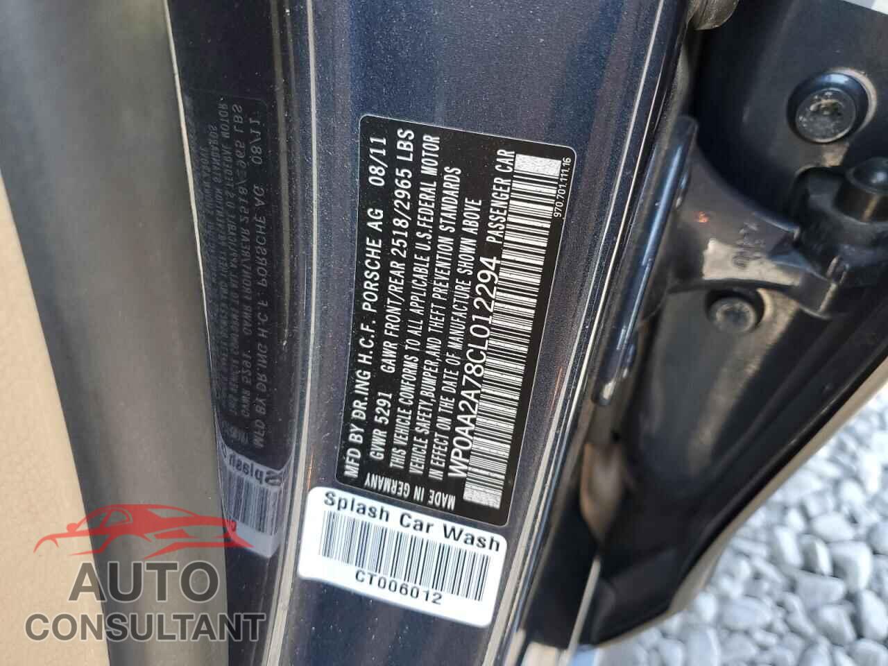 PORSCHE PANAMERA 2012 - WP0AA2A78CL012294