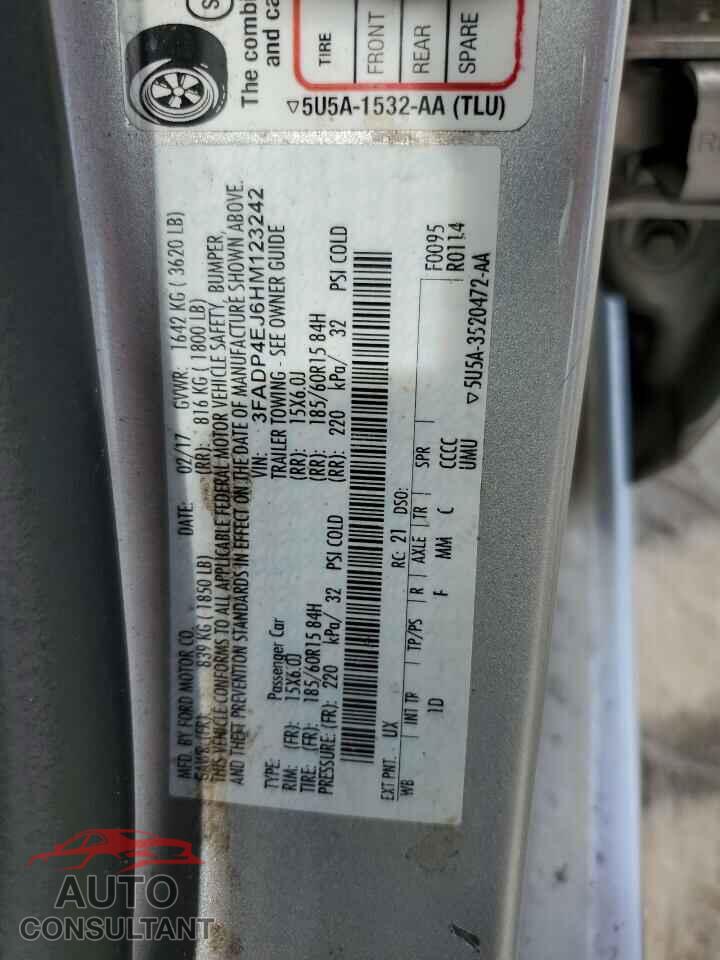 FORD FIESTA 2017 - 3FADP4EJ6HM123242