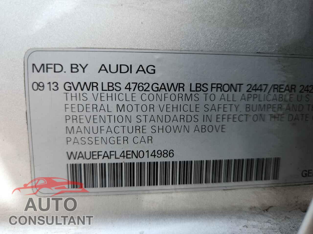 AUDI A4 2014 - WAUEFAFL4EN014986