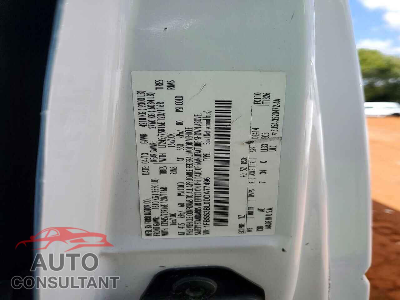 FORD ECONOLINE 2013 - 1FBSS3BL0DDA77496