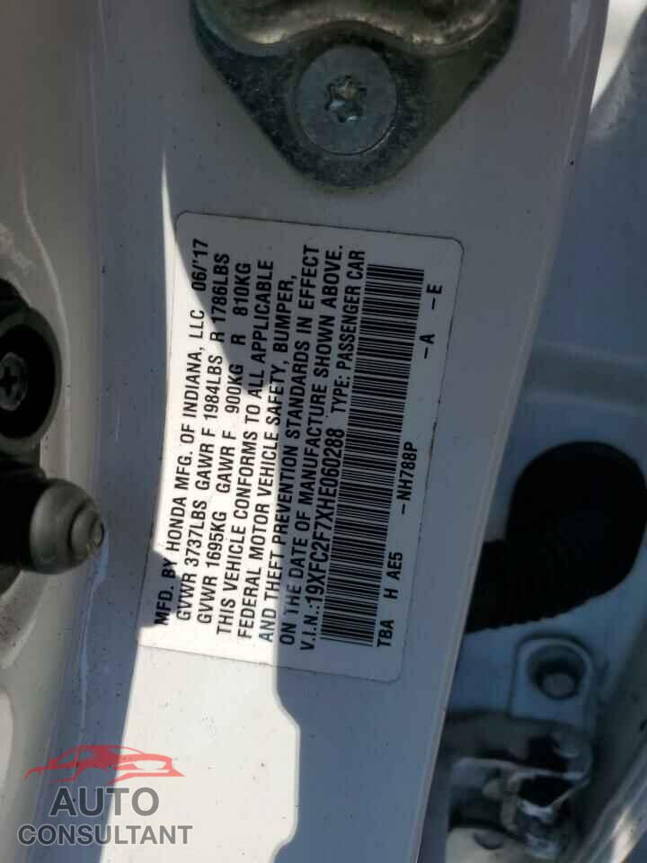 HONDA CIVIC 2017 - 19XFC2F7XHE060288