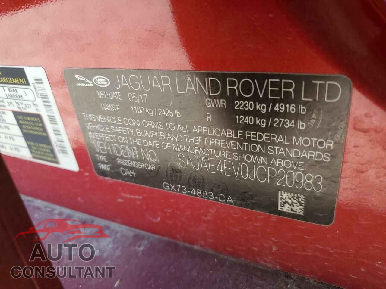 JAGUAR XE 2018 - SAJAE4EV0JCP20983