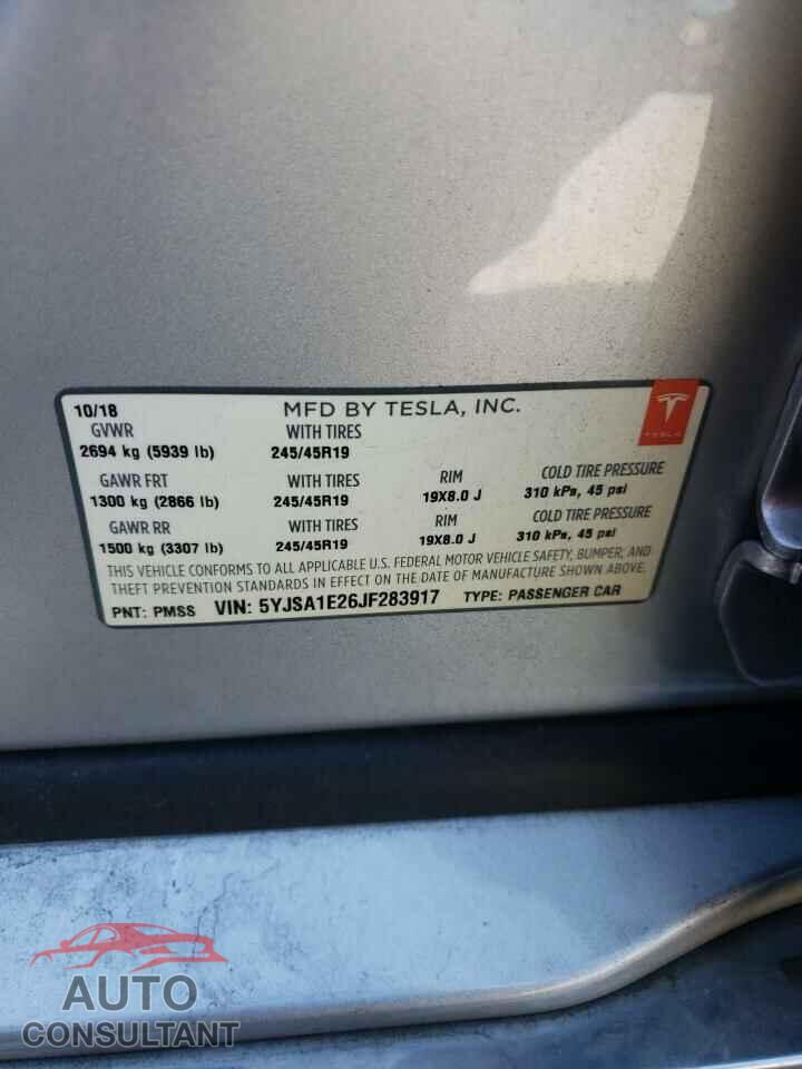 TESLA MODEL S 2018 - 5YJSA1E26JF283917