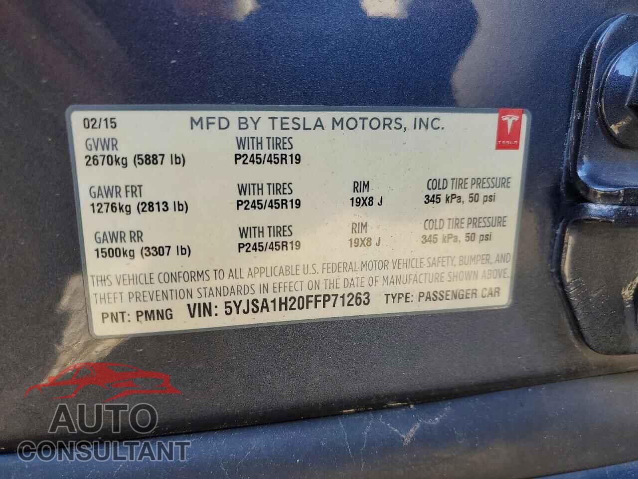 TESLA MODEL S 2015 - 5YJSA1H20FFP71263