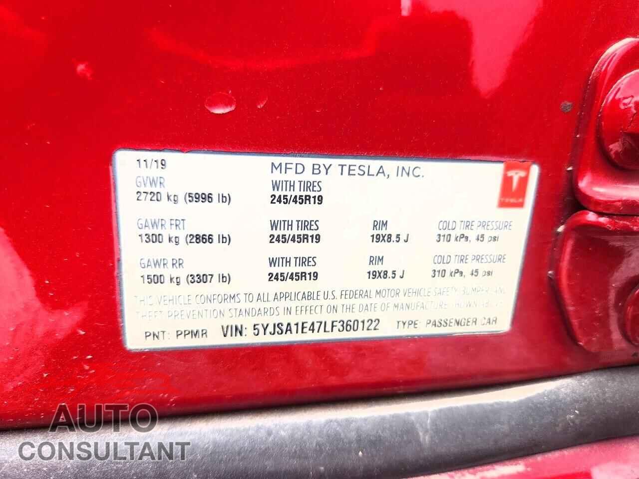 TESLA MODEL S 2020 - 5YJSA1E47LF360122