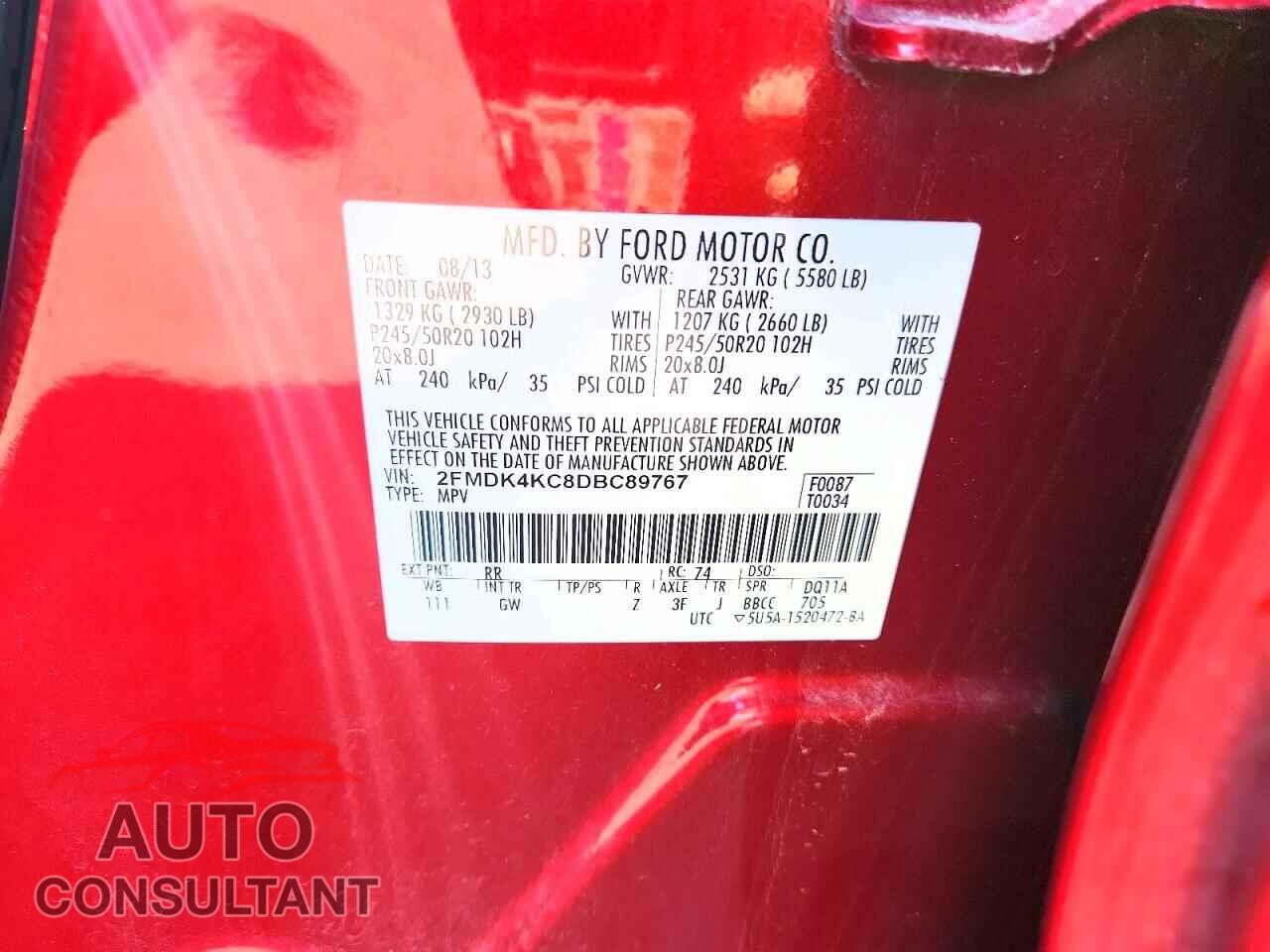 FORD EDGE 2013 - 2FMDK4KC8DBC89767