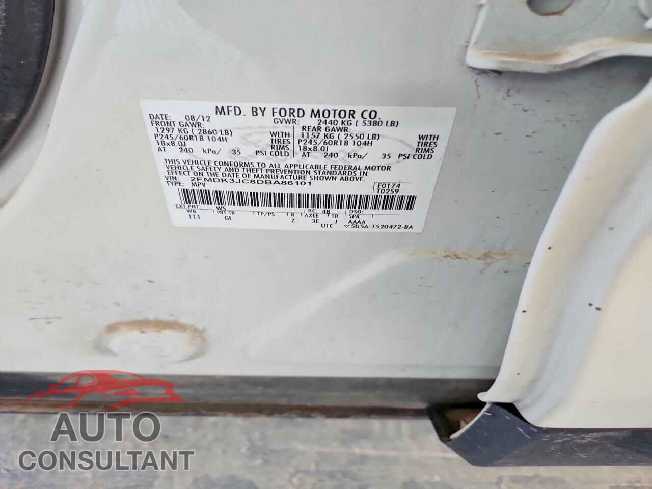 FORD EDGE 2013 - 2FMDK3JC8DBA86101