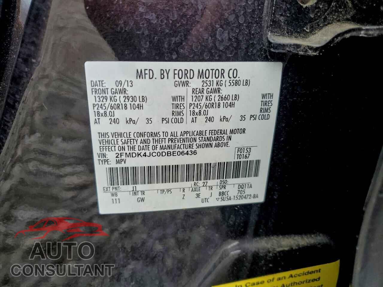 FORD EDGE 2013 - 2FMDK4JC0DBE06436