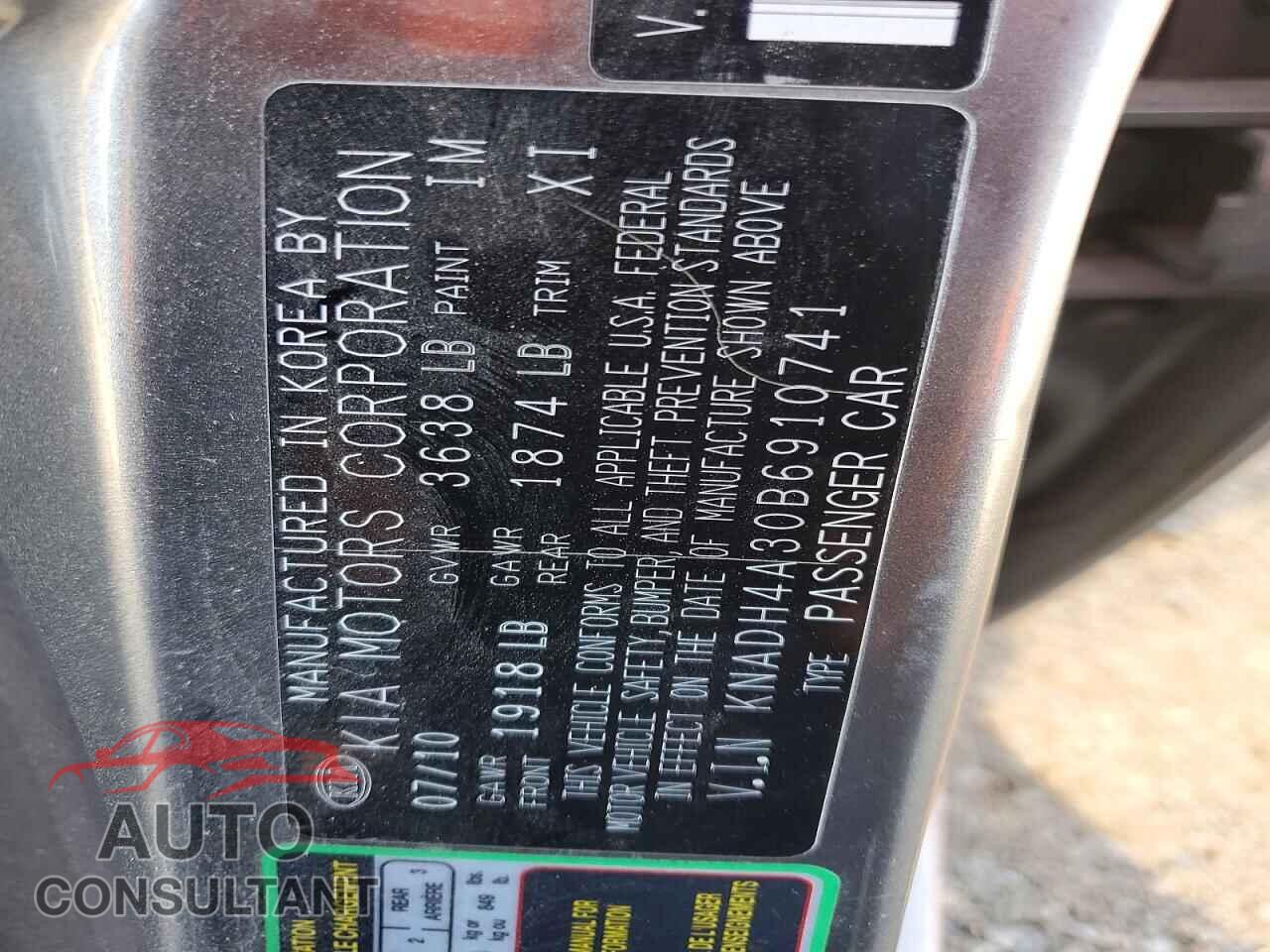 KIA RIO 2011 - KNADH4A30B6910741