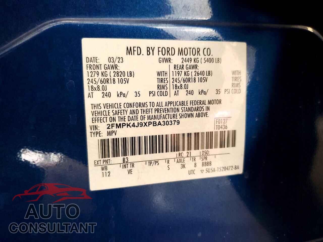 FORD EDGE 2023 - 2FMPK4J9XPBA30379