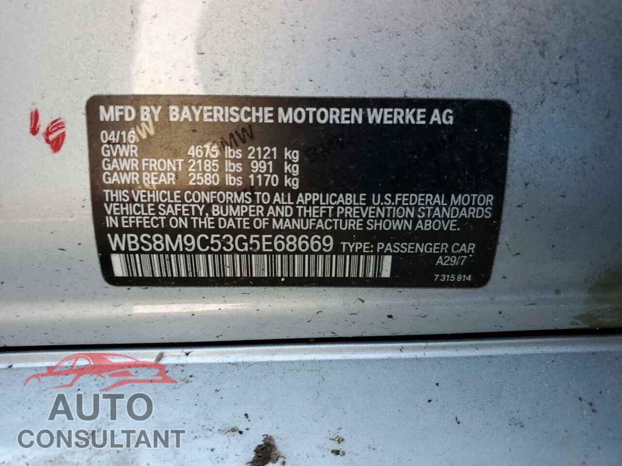 BMW M3 2016 - WBS8M9C53G5E68669