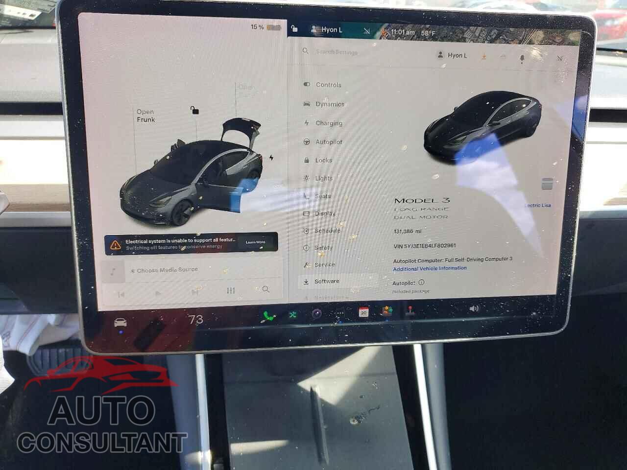 TESLA MODEL 3 2020 - 5YJ3E1EB4LF802961