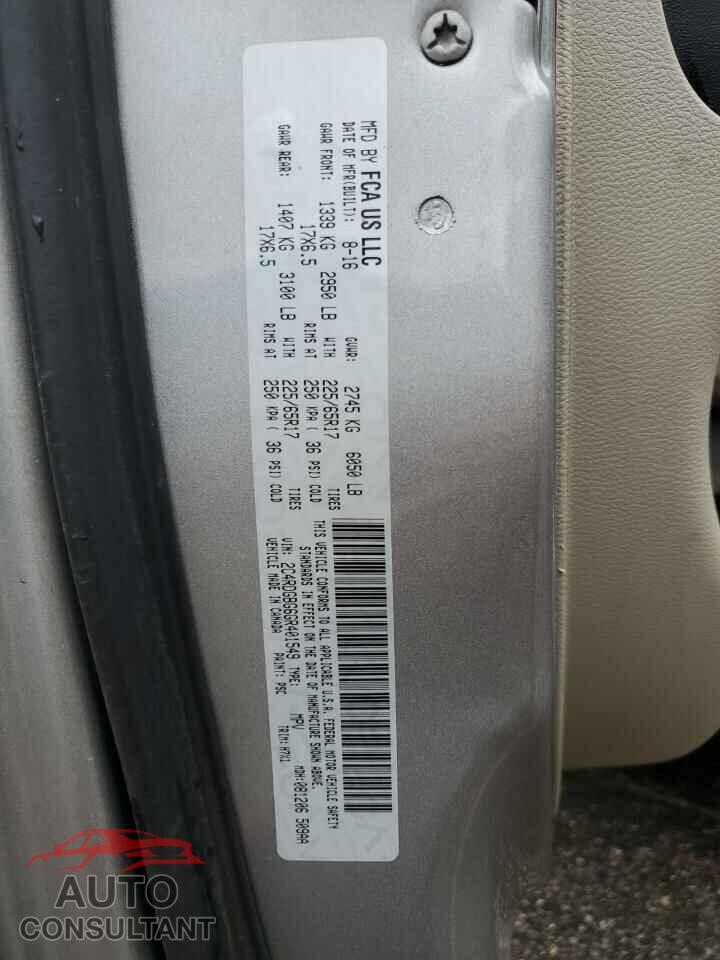 DODGE CARAVAN 2016 - 2C4RDGBG6GR401549