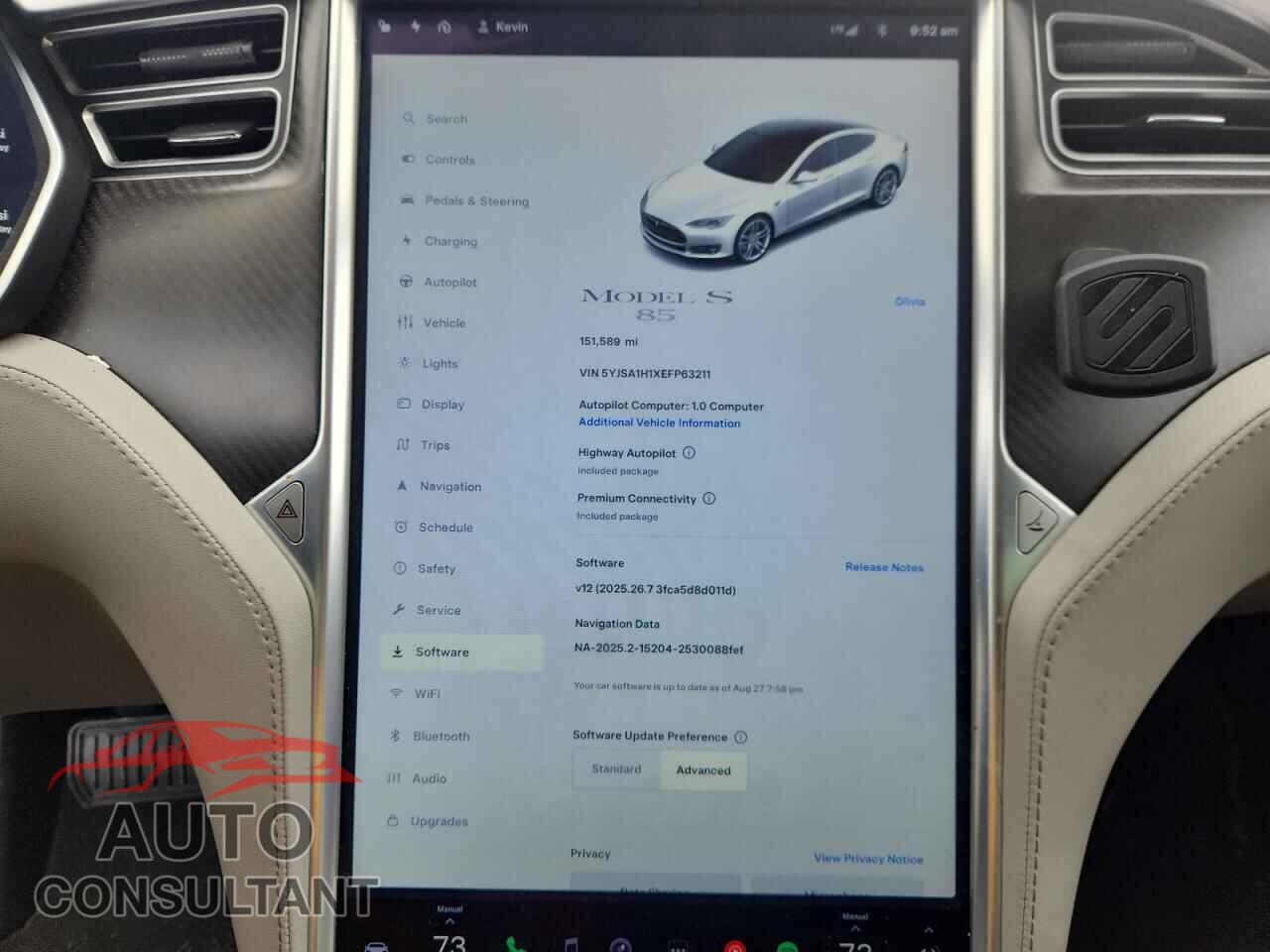 TESLA MODEL S 2014 - 5YJSA1H1XEFP63211