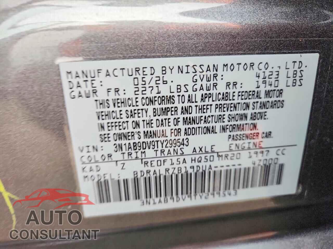 NISSAN SENTRA 2026 - 3N1AB9DV9TY299543