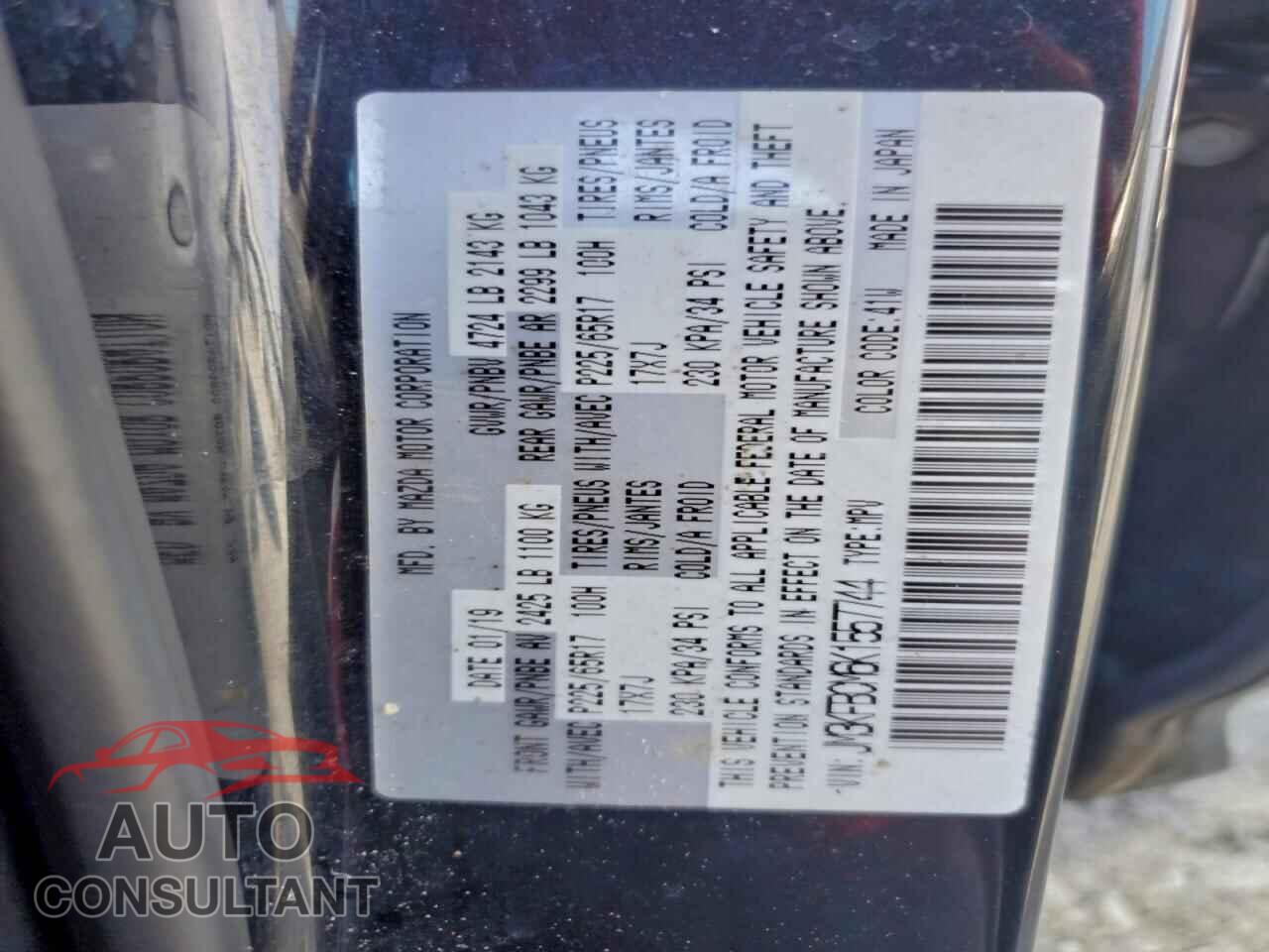 MAZDA CX-5 2019 - JM3KFBCM6K1557744