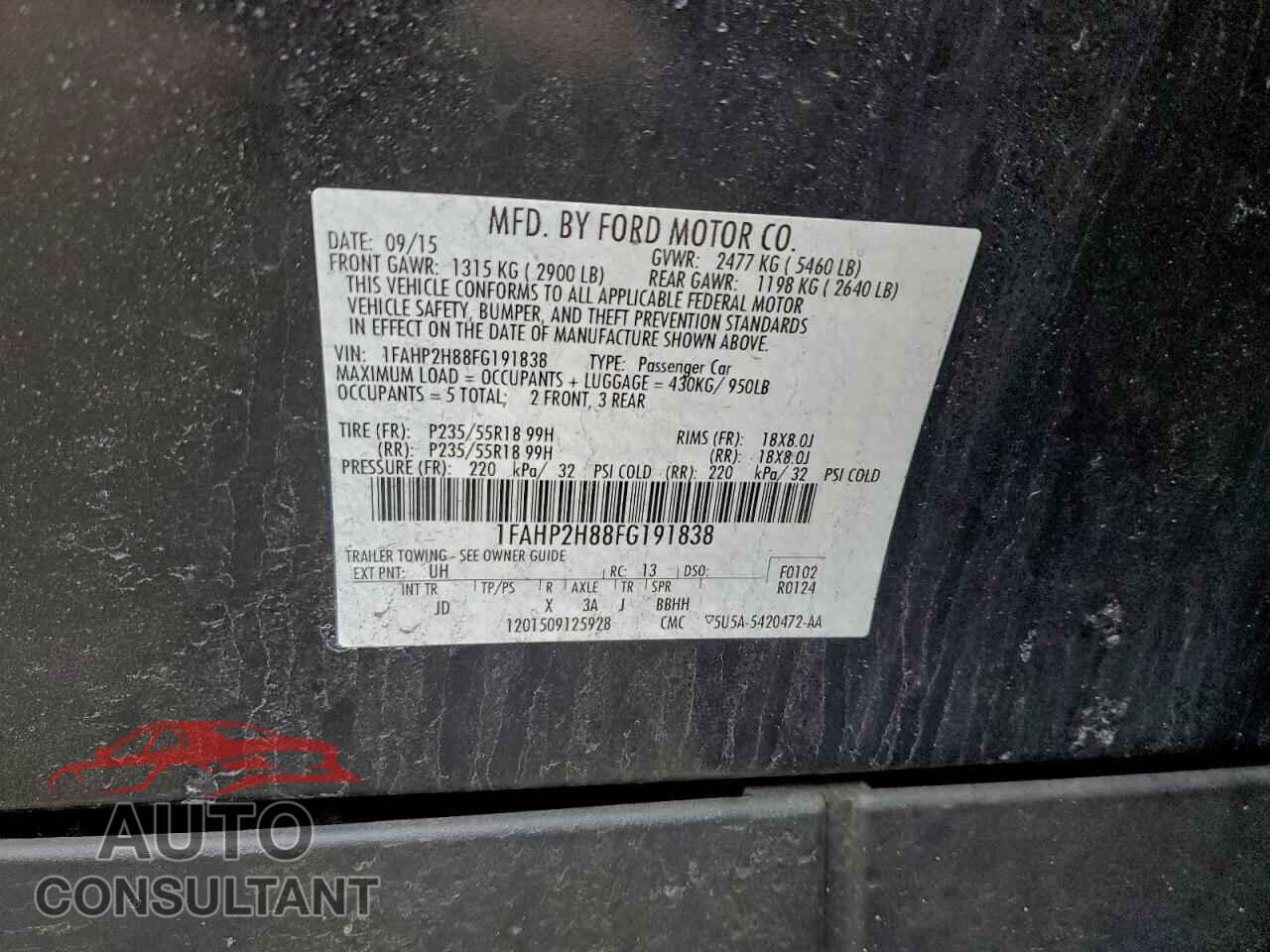 FORD TAURUS 2015 - 1FAHP2H88FG191838