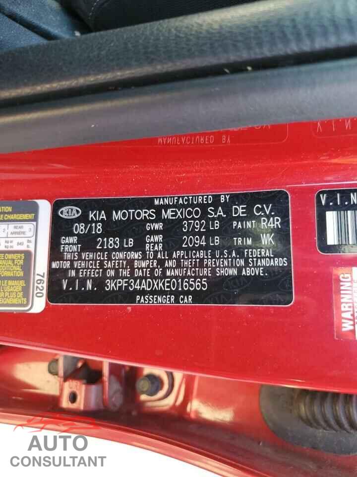 KIA FORTE 2019 - 3KPF34ADXKE016565