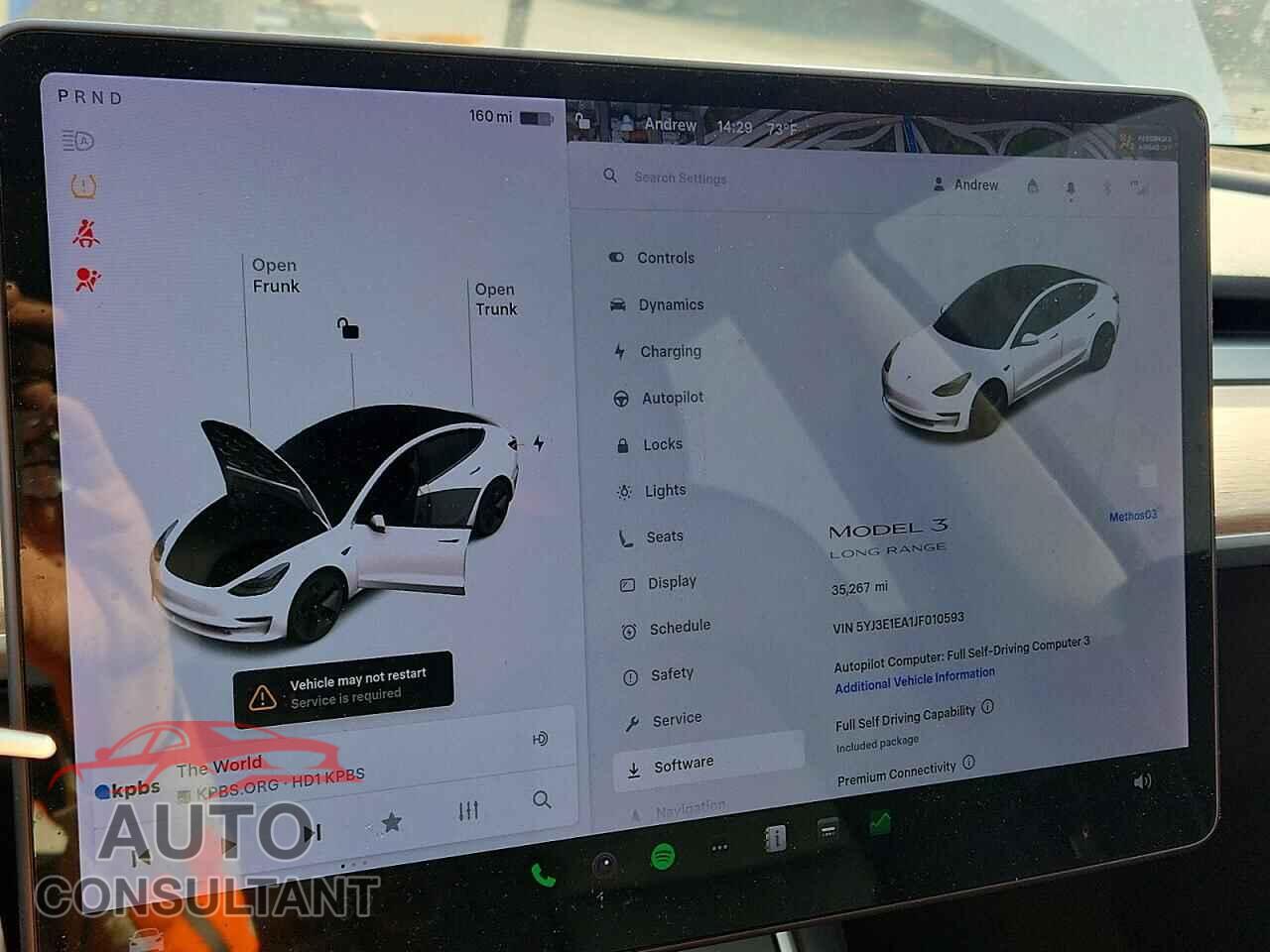 TESLA MODEL 3 2018 - 5YJ3E1EA1JF010593