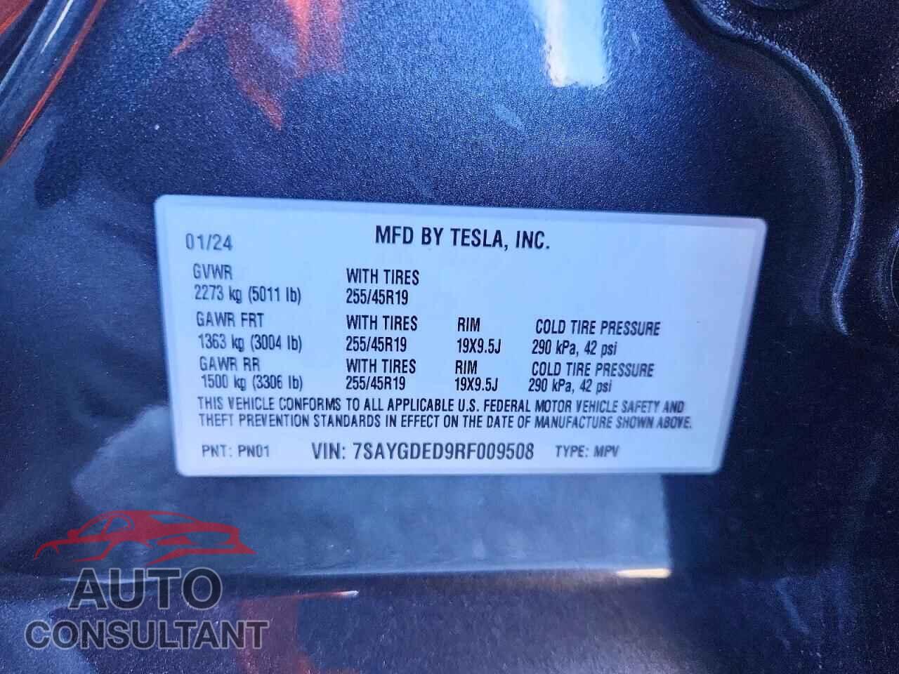 TESLA MODEL Y 2024 - 7SAYGDED9RF009508