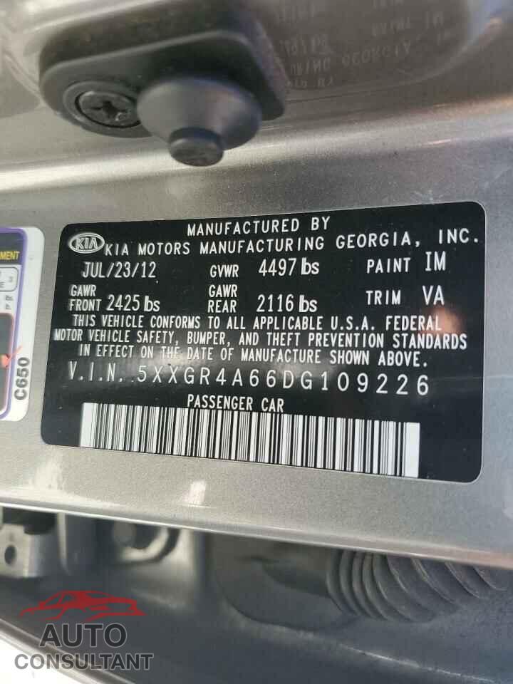 KIA OPTIMA 2013 - 5XXGR4A66DG109226